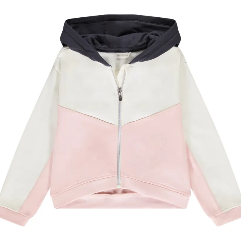 Gilet en molleton effet colorblock avec capuche pour fille