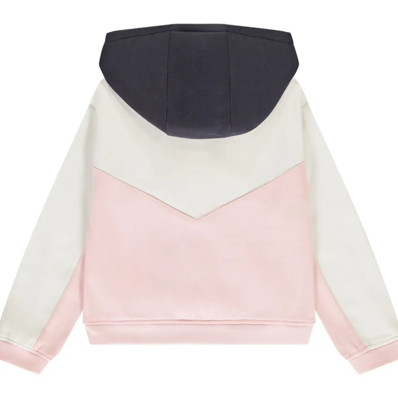 Gilet en molleton effet colorblock avec capuche pour fille