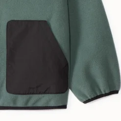 Gilet en polaire contrecollé et capuche + broderie pour garçon