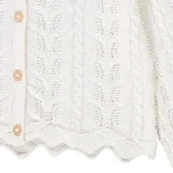 Gilet en tricot ajouré avec jeu de mailles torsadées pour fille