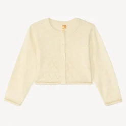 Gilet en tricot ajouré papillons pour bébé fille