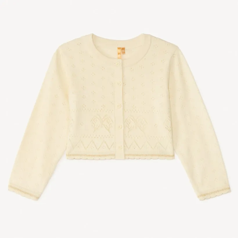 Gilet en tricot ajouré papillons pour bébé fille