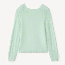 Gilet en tricot ajouré uni pour fille