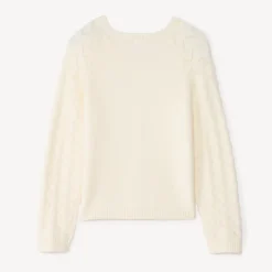 Gilet en tricot ajouré uni pour fille