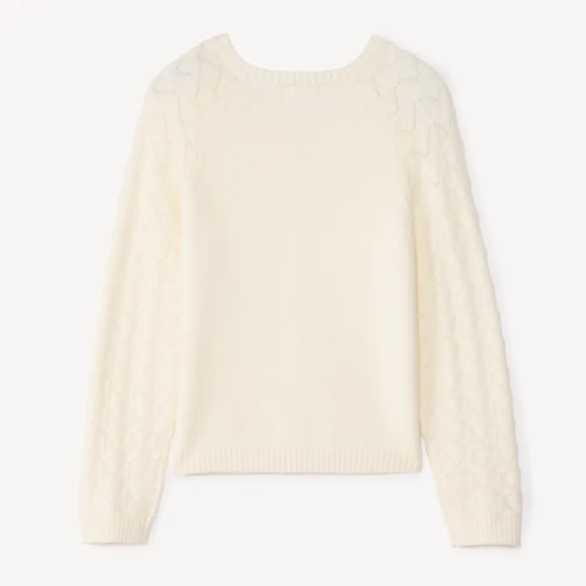 Gilet en tricot ajouré uni pour fille