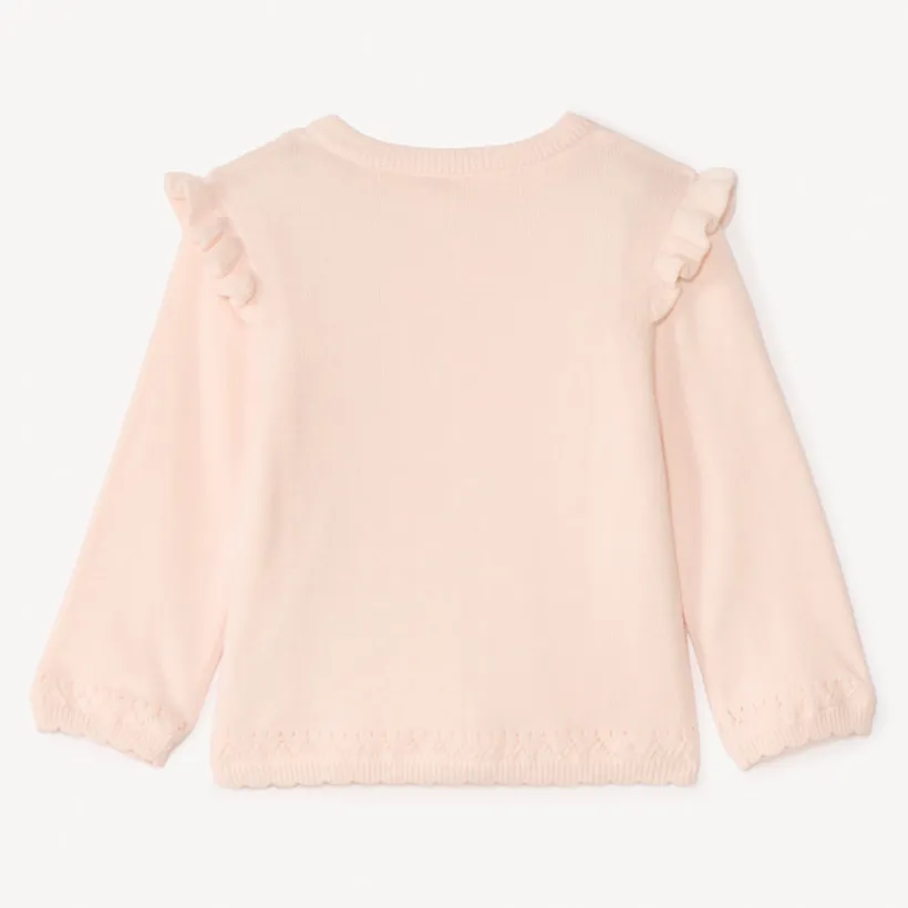 Gilet en tricot brodé fleurs pour bébé fille