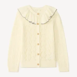 Gilet en tricot col volanté pour fille