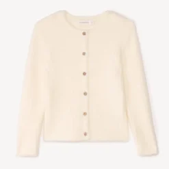 Gilet en tricot côtelé effet pelucheux pour fille