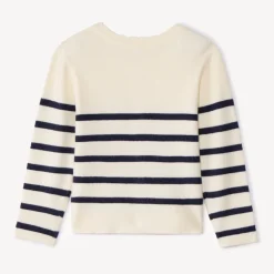 Gilet en tricot côtelé rayé pour bébé fille