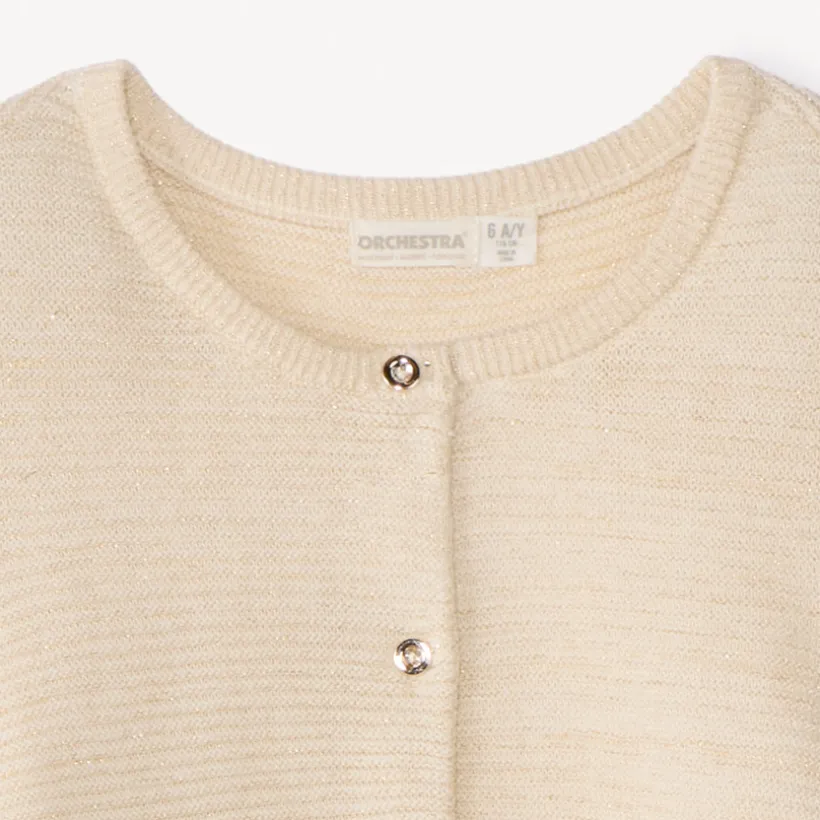 Gilet en tricot fantaisie avec lurex pour fille