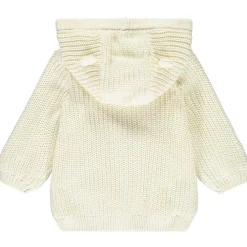 Gilet en tricot perlé avec capuche ludique pour bébé fille