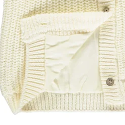 Gilet en tricot perlé avec capuche ludique pour bébé fille