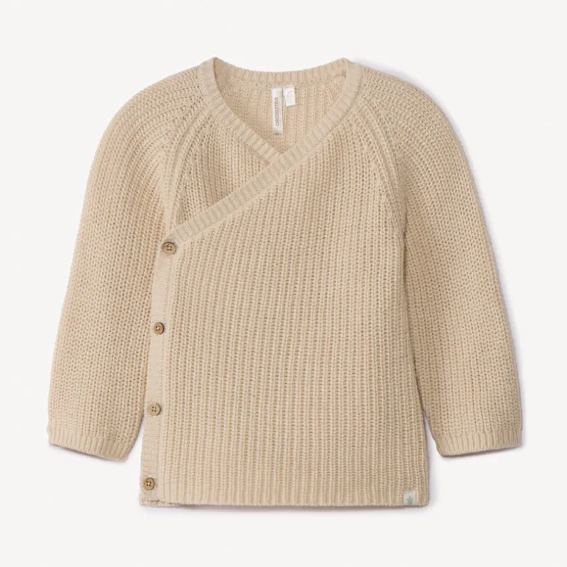 Gilet en tricot perlé uni pour bébé