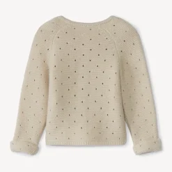 Gilet en tricot point mousse ajouré pour bébé