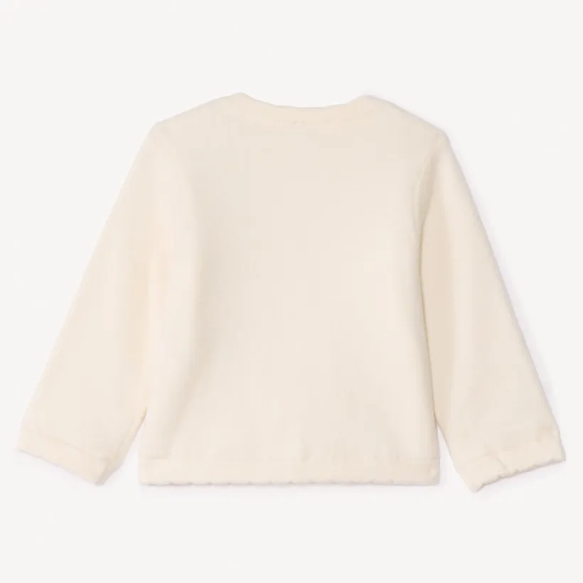 Gilet en tricot à torsades et nœuds pour bébé fille