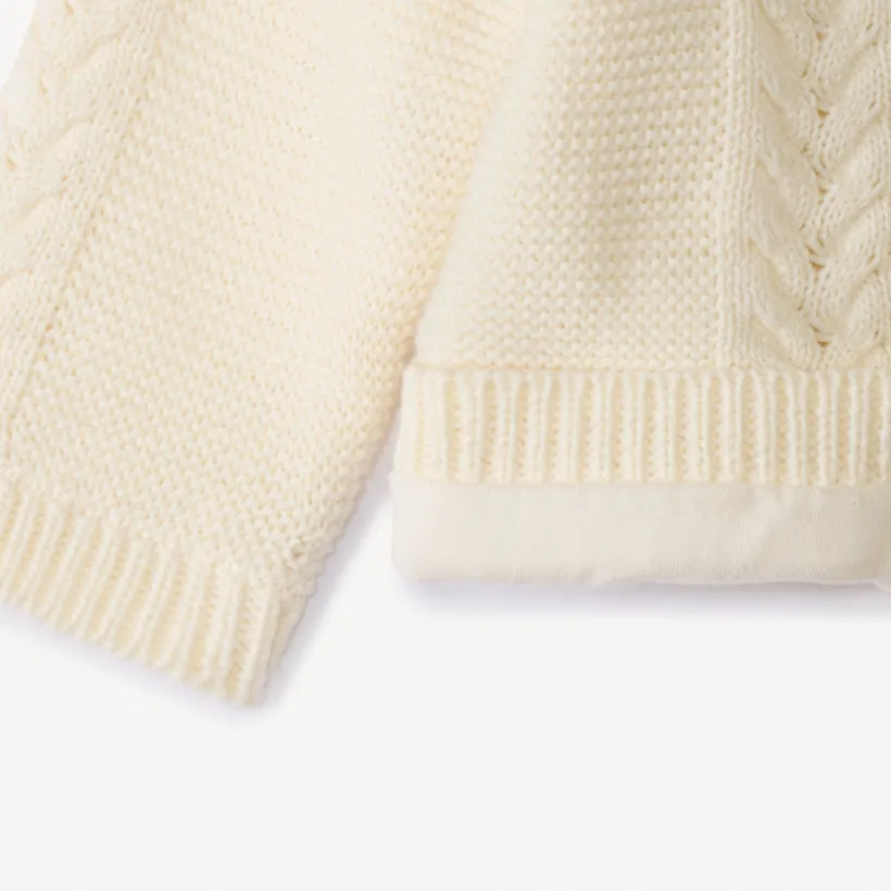 Gilet en tricot torsadé et doublé jersey pour bébé