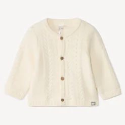 Gilet en tricot torsadé et doublé jersey pour bébé
