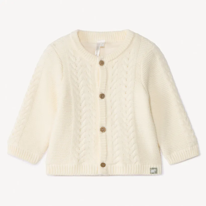 Gilet en tricot torsadé et doublé jersey pour bébé