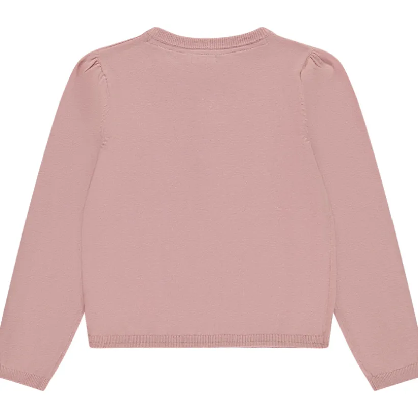Gilet en tricot uni avec boutons pailletés pour fille