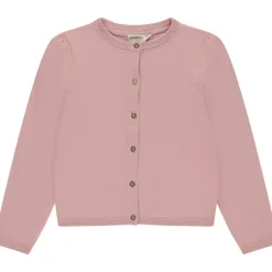Gilet en tricot uni avec boutons pailletés pour fille