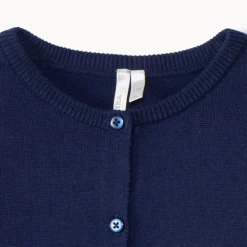 Gilet en tricot uni festonné pour bébé fille