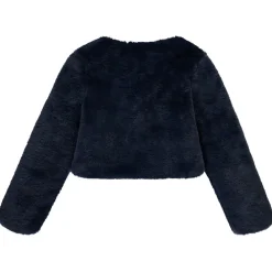 Gilet esprit boléro en fausse fourrure à nœud pour fille