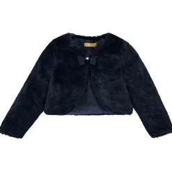 Gilet esprit boléro en fausse fourrure à nœud pour fille