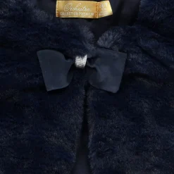 Gilet esprit boléro en fausse fourrure à nœud pour fille