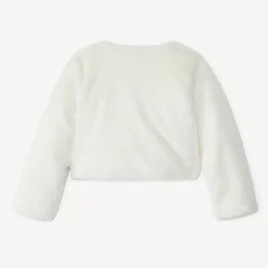 Gilet esprit boléro en fausse fourrure à nœud pour fille