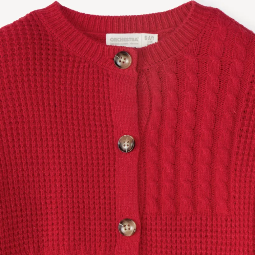 Gilet fille en tricot fantaisie