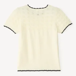 Gilet manches courtes en tricot pour fille