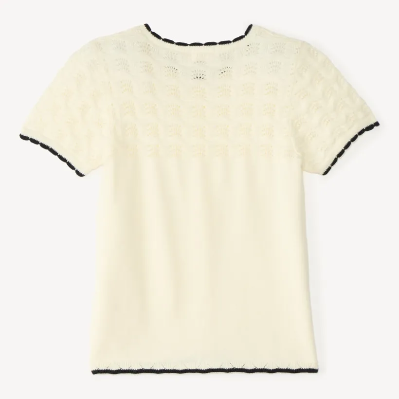 Gilet manches courtes en tricot pour fille