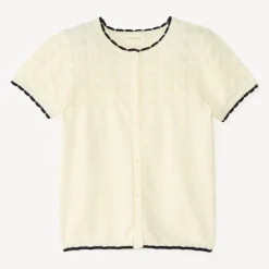 Gilet manches courtes en tricot pour fille