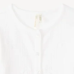 Gilet à manches longues avec broderie cerise pour bébé fille