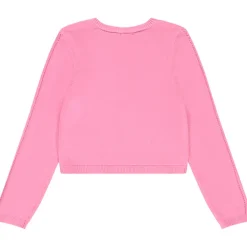 Gilet manches longues avec jeux de points pour fille
