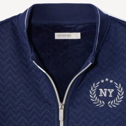 Gilet manches longues à col teddy et broderie pour fille