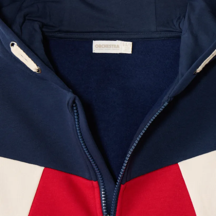Gilet manches longues effet colorblock avec capuche pour garçon