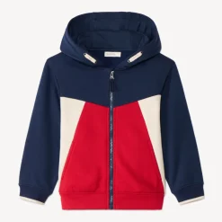 Gilet manches longues effet colorblock avec capuche pour garçon