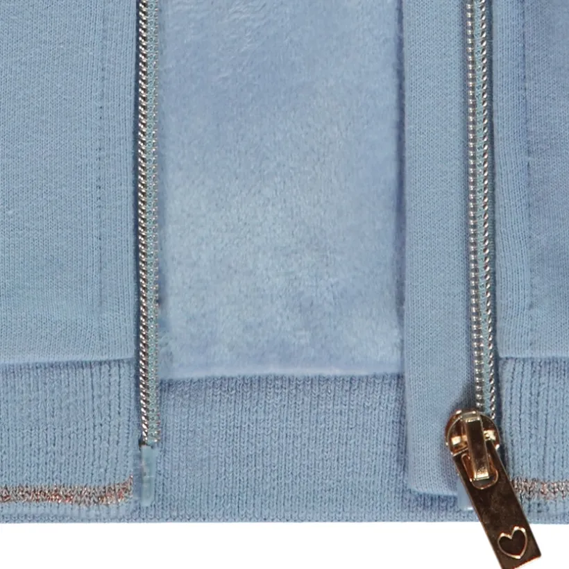 Gilet manches longues en molleton à poches cœur pour bébé fille