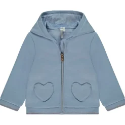 Gilet manches longues en molleton à poches cœur pour bébé fille