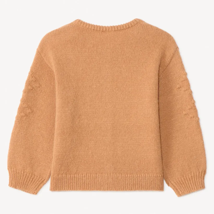 Gilet manches longues en tricot et fleurs brodées pour bébé fille