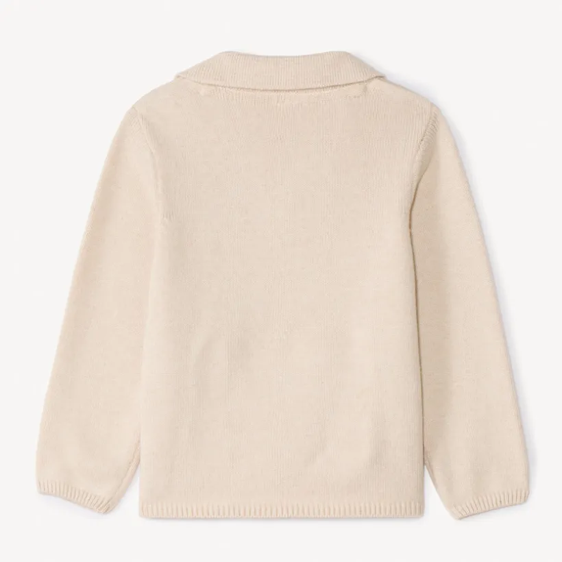 Gilet manches longues en tricot col tailleur pour bébé garçon