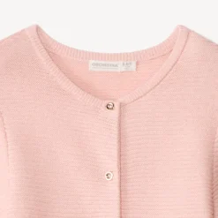 Gilet manches longues en tricot uni pour fille