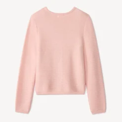 Gilet manches longues en tricot uni pour fille