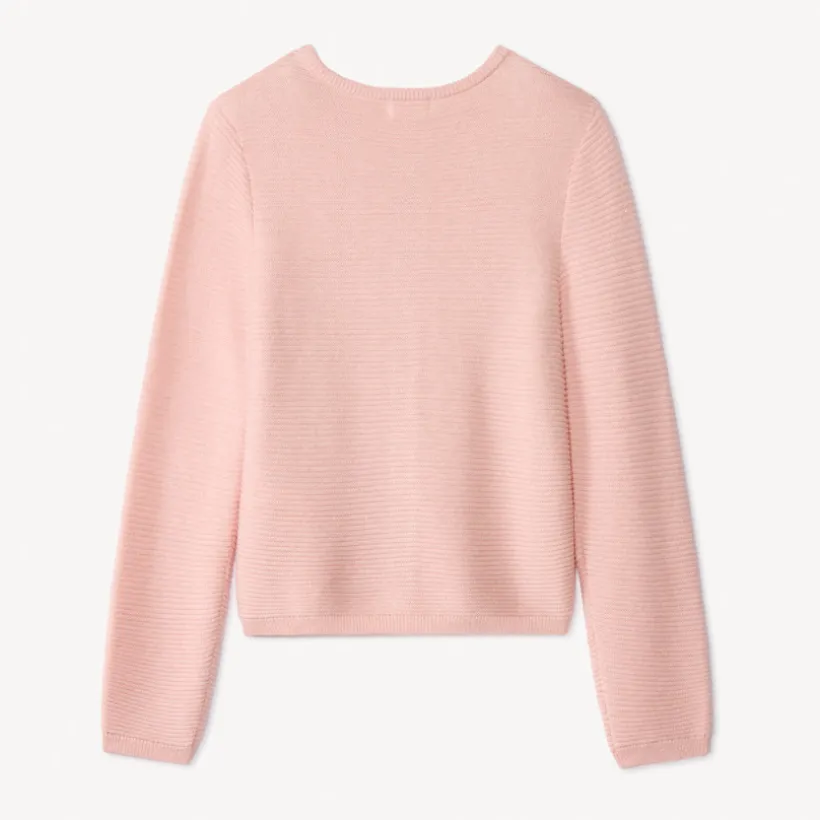 Gilet manches longues en tricot uni pour fille