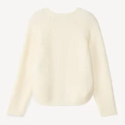 Gilet manches longues en tricot torsadé uni pour fille