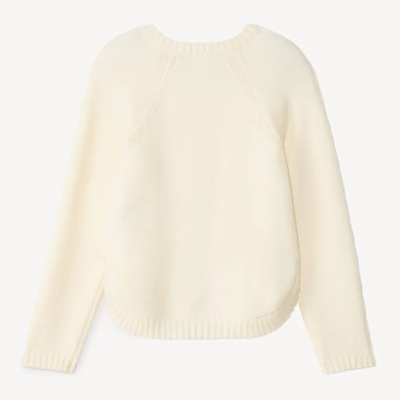 Gilet manches longues en tricot torsadé uni pour fille