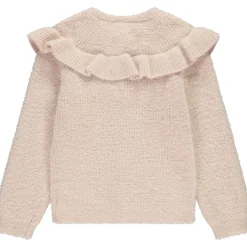 Gilet manches longues en tricot avec volantes pour fille