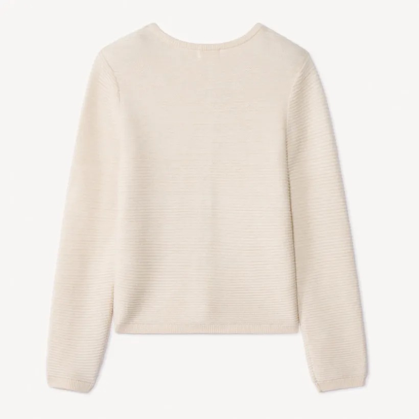 Gilet manches longues en tricot uni pour fille