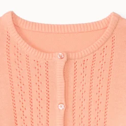 Gilet manches longues en tricot fantaisie uni pour fille